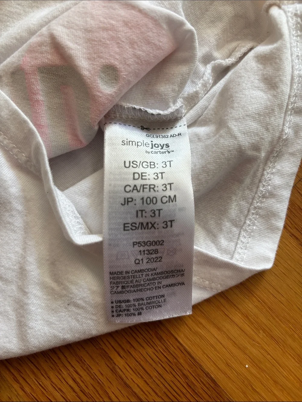 3T Carter's Girls Short Sleeve Tees